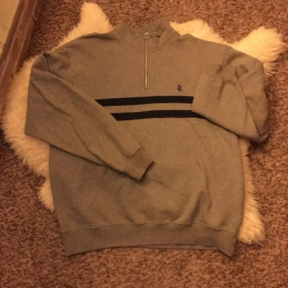 Nautica half zip grey sweater size large